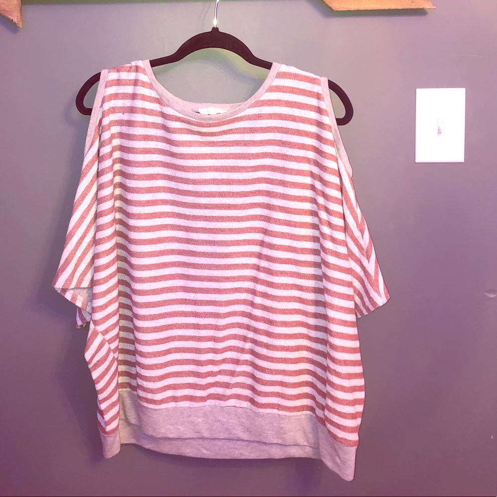 cold shoulder striped top